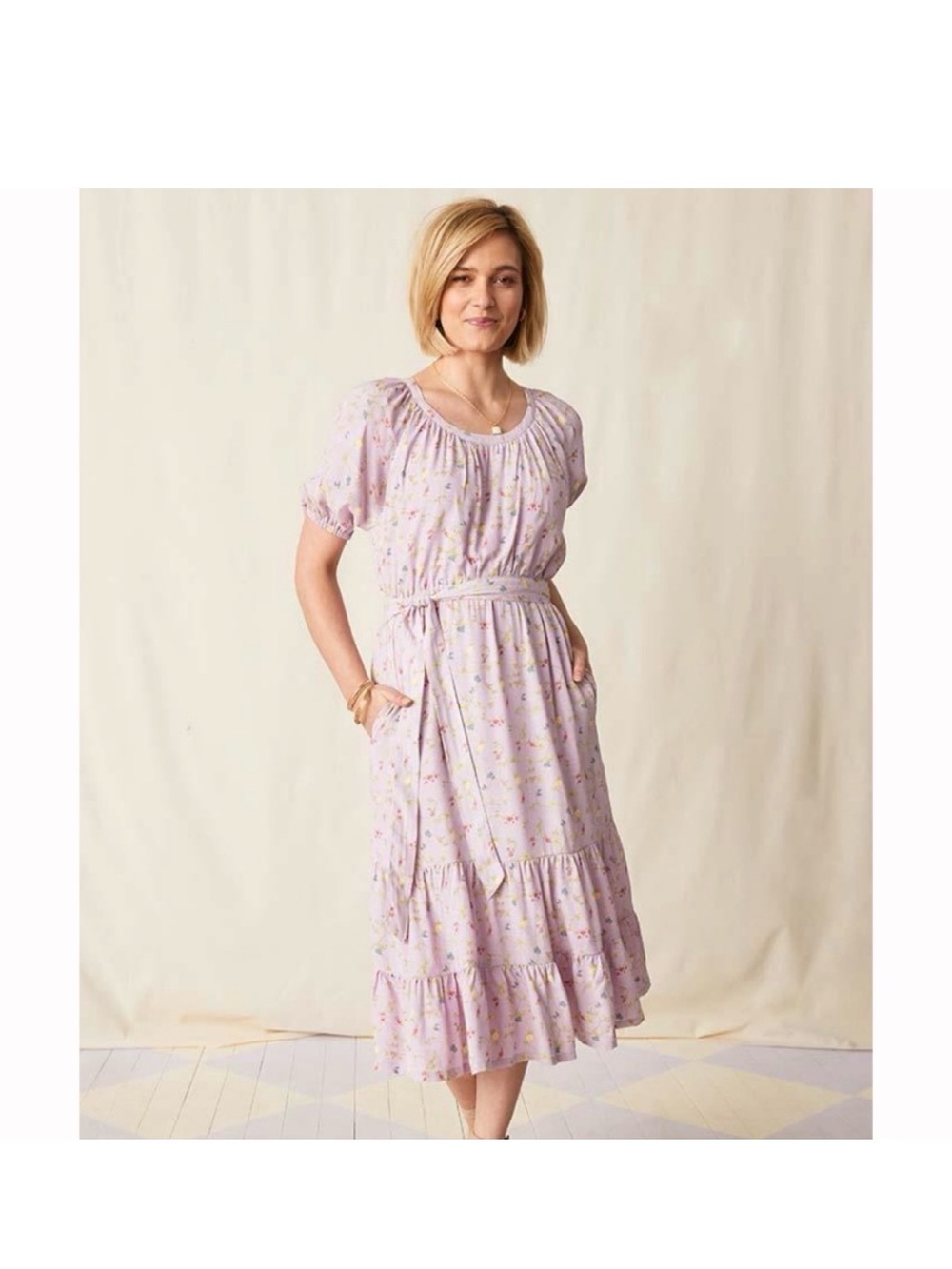 Matilda Jane Lilac Floral Tiered Midi Dress